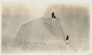 Image of MacMillan, Kakotcheea and others on top of iceberg